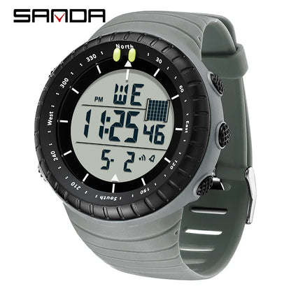 SANDA New 6256 Men's Electronic Watch Large Dial Outdoor Waterproof Sports Watch Night Light Alarm Clock Multi functional Watch