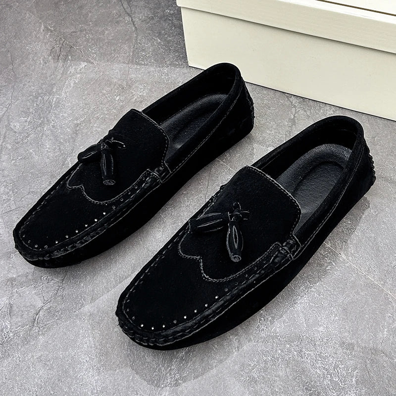 Loafer Men Orange Loafers Tassel Decor Slip on Driving Shoes Casual Business Moccasins Breathable Male Footwear Loafers