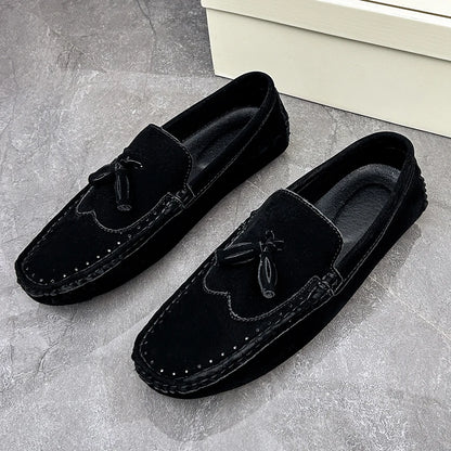 Loafer Men Orange Loafers Tassel Decor Slip on Driving Shoes Casual Business Moccasins Breathable Male Footwear Loafers