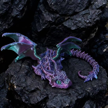 2026 New Hot Sale 3D Printed Big Horn Dragon Model Toy Articulated Joints Action Figure Party Decoration Craft Gift Wholesale