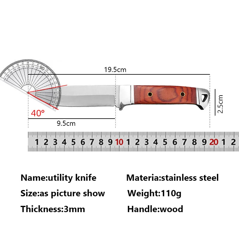Stainless Steel Utility Knife Boning Knife Kitchen Cleaver Meat Paring Knife Outdoor Barbecue Fishing Portable Pocket knife