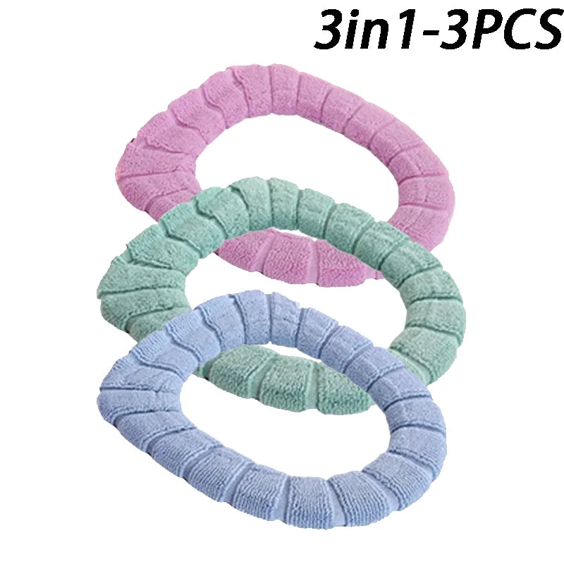 Soft and Warm Toilet Seat Cover Washable Bathroom Toilet Pad Cushion With Handle Thicker Soft Mat Knitting Warmer Closestool Mat