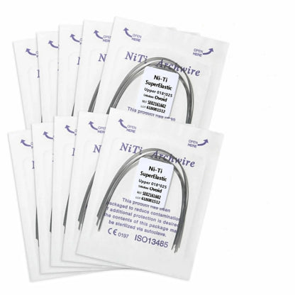 100Pcs/10Packs Dental Orthodontic Ovoid Form Archwires Niti Super Elastic Round Rectangular Wire 012/014/016/018/16X16/16X22