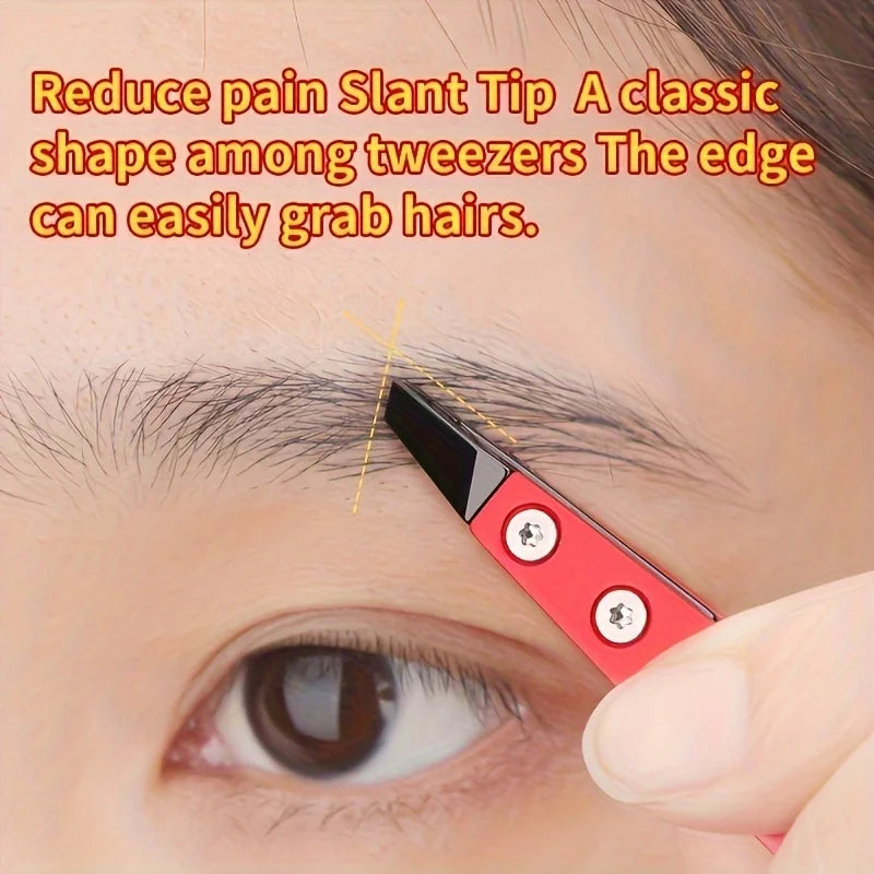 Precision Ceramic Tip Eyebrow TweezersIdeal for Ingrown & Facial Hair Removal, Stainless Steel, Fragrance-Free Beauty Tool