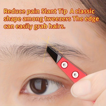 Precision Ceramic Tip Eyebrow TweezersIdeal for Ingrown & Facial Hair Removal, Stainless Steel, Fragrance-Free Beauty Tool