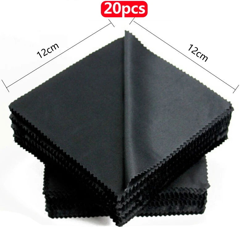 1/20/100/300 pcs/lot Black Microfiber Sunglasses Eyeglasses Cleaning Cloth 13*13cm Glasses Eyewear Clean Lens Cloth Accessories