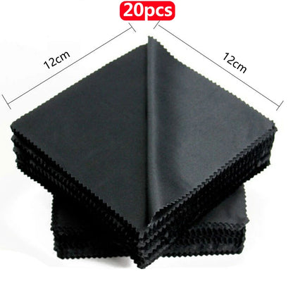 1/20/100/300 pcs/lot Black Microfiber Sunglasses Eyeglasses Cleaning Cloth 13*13cm Glasses Eyewear Clean Lens Cloth Accessories