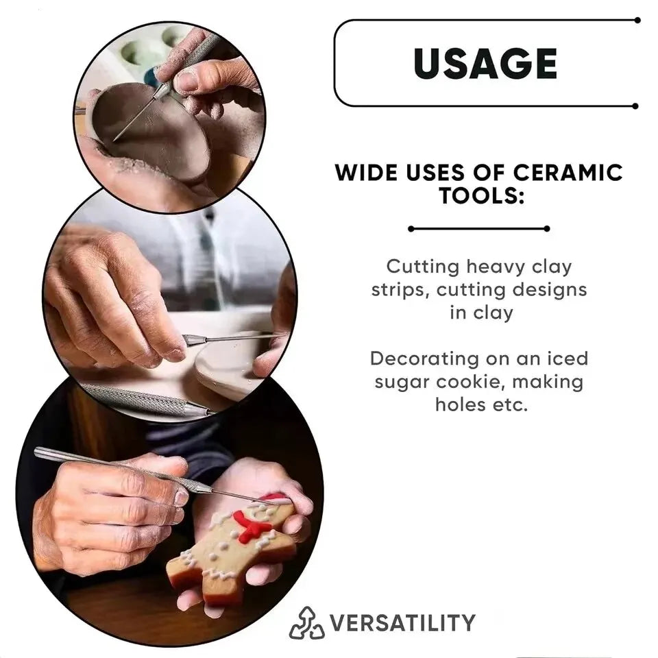 4pcs Aluminum Stick Detailing Needle Clay Tool Pottery Ceramics Tools Polymer Clay Sculpting Modeling DIY Tool Cake Accessories