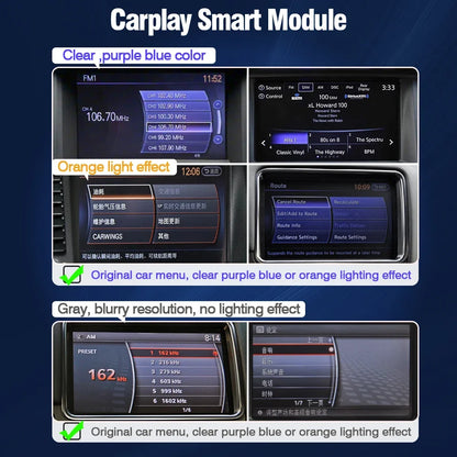 AUTOTOP Wireless CarPlay Android Auto Upgrade Adapter for Infiniti G35 G37 Coupe Sedan G M EX FX JX QX Series 2009-2014 Car AI Box, 7 8 inch HD Screen GPS Airplay BT, SWC Steering Wheel Control, Keep Original Factory System M