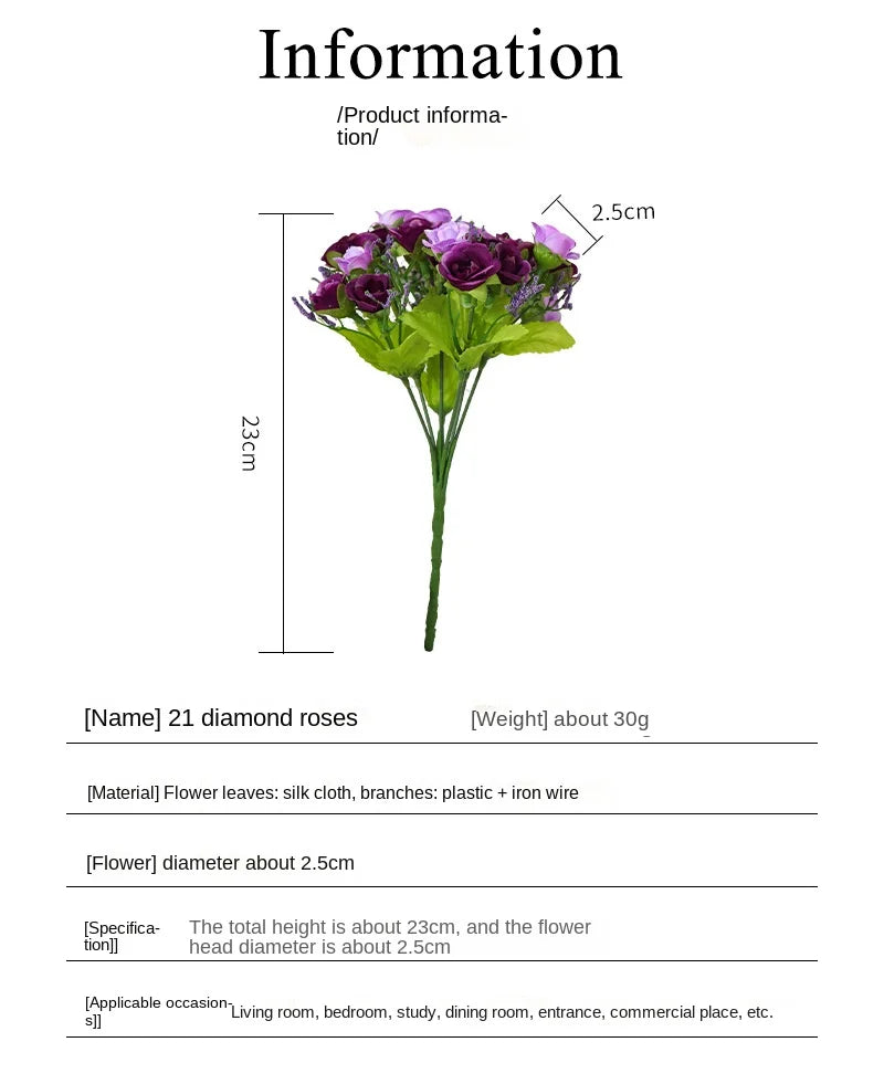 Simulated Rose Bouquet Home Decoration Small Rose Camellia Wedding Decoration Artificial Flowers Garden Decoration
