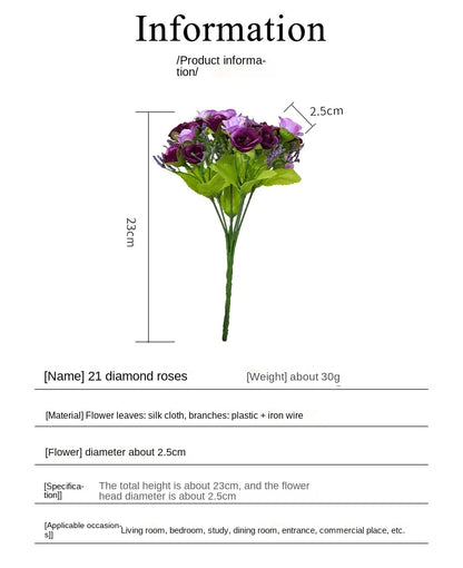 Simulated Rose Bouquet Home Decoration Small Rose Camellia Wedding Decoration Artificial Flowers Garden Decoration