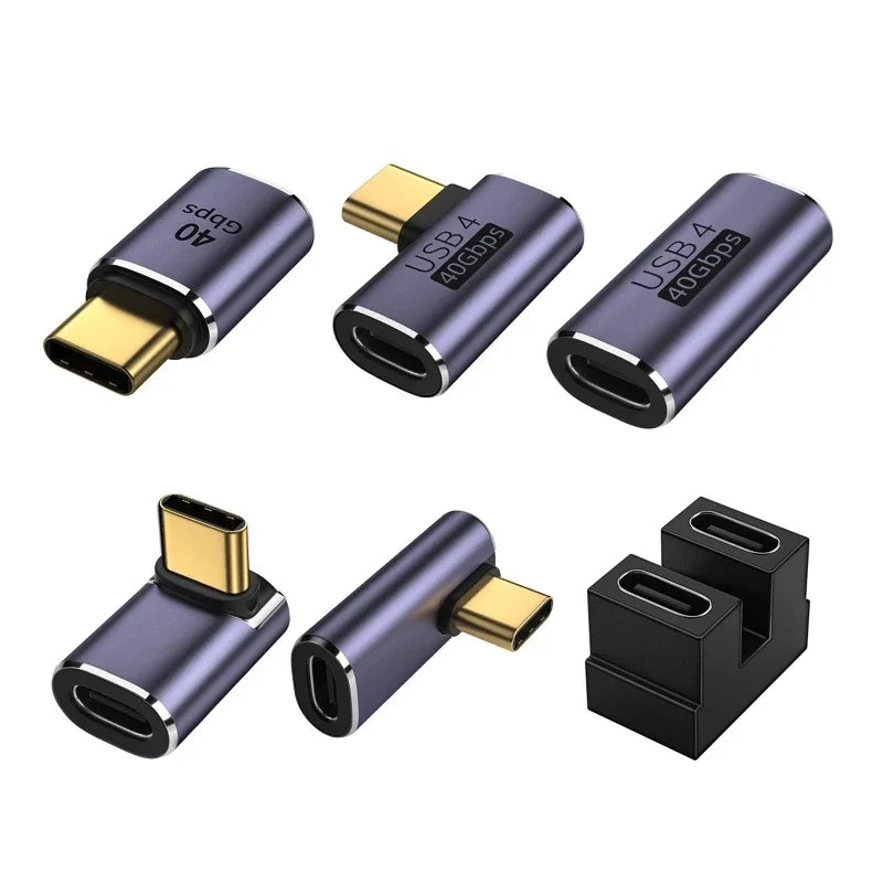 Złącze ładowarki USB 4.0 PD 100W 8K 60Hz do Macbooka 40Gbps Szybki adapter USB-C OTG U-kształtny prosty kąt męski na żeński