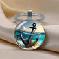 Noter New 8 Styles Unique 2D Flat Keychain Retro Anchor Knight Motorcycle Pattern Car Backpack Charm Pendant Decoration Key Ring