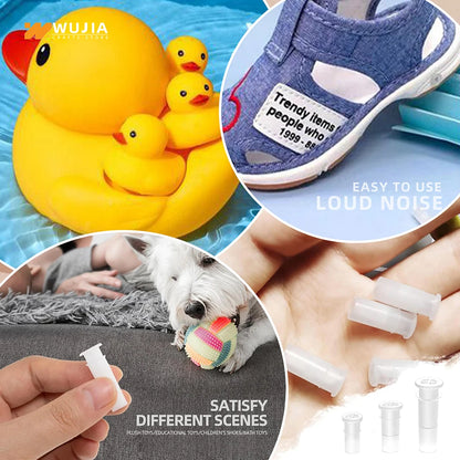 30/50/100pcs Plastic Squeaky Toy Whistle Reeds Insert Noise Maker Shoes Dog Cat Squeakers Repair Fix Pet Stuffed Toy Accessories