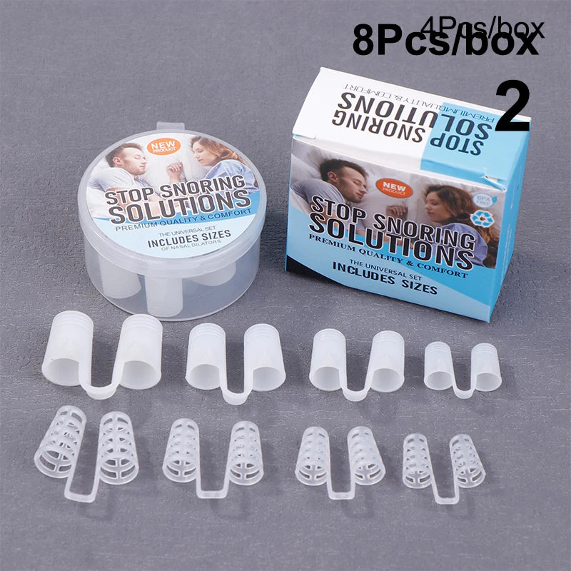 【4/8Pcs Silicone Anti Snore Nasal Dilators Apnea Aid Snoring Nose Clip Nose Breathing Apparatus Devices】