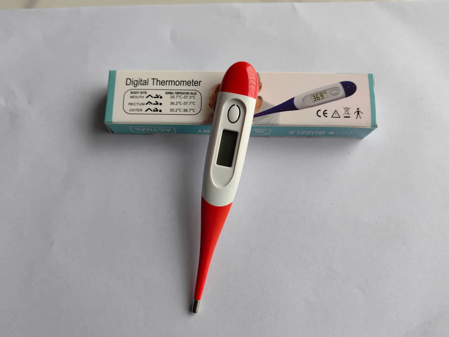 Digital Thermometer with Soft Tip, Oral & Armpit Temperature Test for Baby Adults, Home First Aid Fever Detection Tool