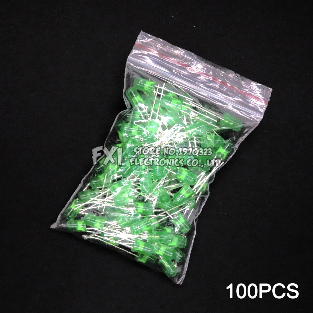 100PCS F5 LED Diode 5MM Assorted Kit White Green Red Blue Yellow Orange Pink Purple Warm White DIY kit Light Emitting Diode bxv