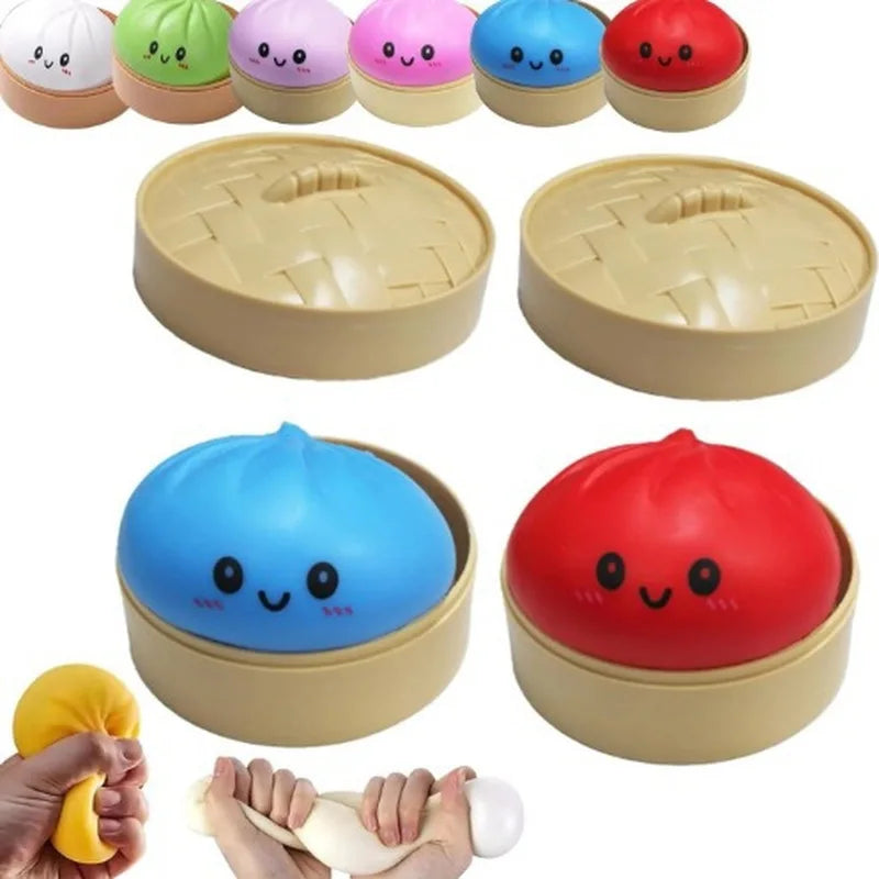 Soft Gel Simulation Bun Squishy Toy Creative Stress Relief Fidget Toy Blind Box for Adults