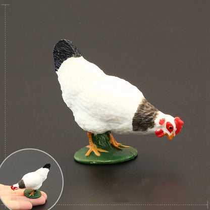 Solid simulation animal model domestic chicken rooster hen chick ornaments home decoration crafts
