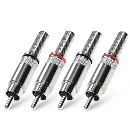 4/8PCS Male RCA Plug Weld RCA Connector for AV Audio Video Connector Plug Red Black
