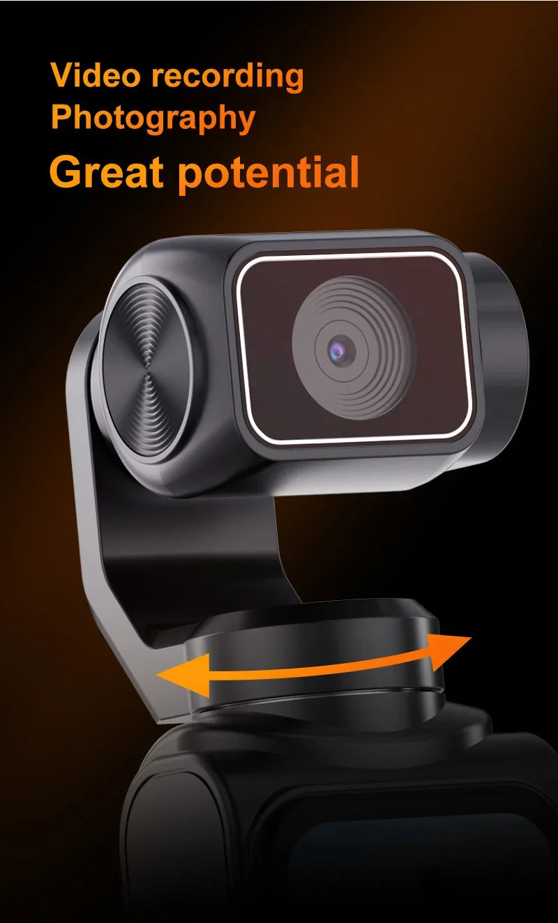 4K Vlog Action Camera 330° Face Tracking 18x Zoom 2400mAh Battery Gimbal Stabilizer 1.72 Inch Touch Screen WiFi Sports Cam