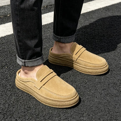 Summer Half Shoes Man Lazy Shoes Comfortable Soft Loafers For Men Moccasins Slip-on Mules Men's Casual Shoes Platform Slippers