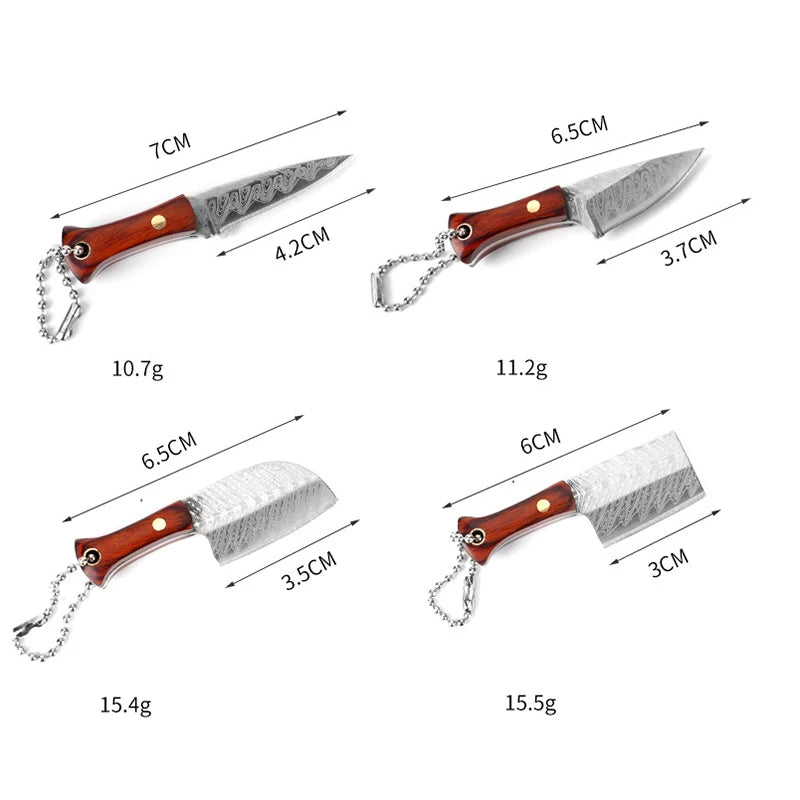 Portable Mini Knife Brass Wood Unboxing Hollow Blade EDC Fixed Blade Leather Cover Cutter Outdoor Surivival Tools Gift