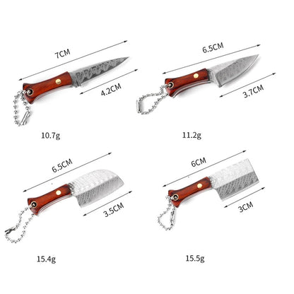 Portable Mini Knife Brass Wood Unboxing Hollow Blade EDC Fixed Blade Leather Cover Cutter Outdoor Surivival Tools Gift