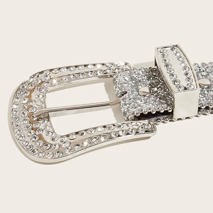 Women's Rhinestone Belt Shiny Sequined Jeans Waistband European American Fashion Decoration Versatile Glamorous Waist Chain