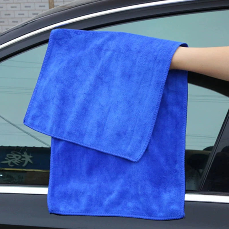 1-20Pcs Soft Microfiber Car Cleaning Towel Drying Cloth Hemming Wash Towel Water Suction Polishing Car Motorcycle Cleaning Tools
