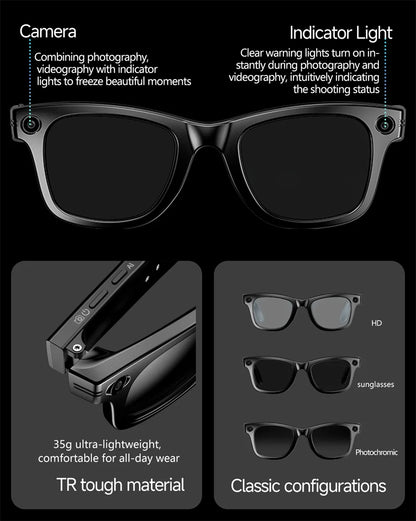 Smart Glasses With 800W Intelligent Translation Al Voice Wake-up Intelligent Q&A Interaction Call Noise Reduction EIS Anti Shake