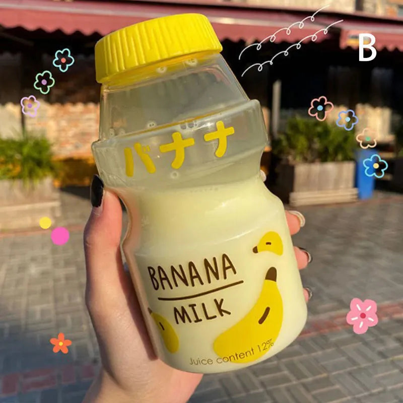 [H]480ml Plastic Water Bottle Drinking Bottle Shape Cute Kawaii Milk Shaker Bottle