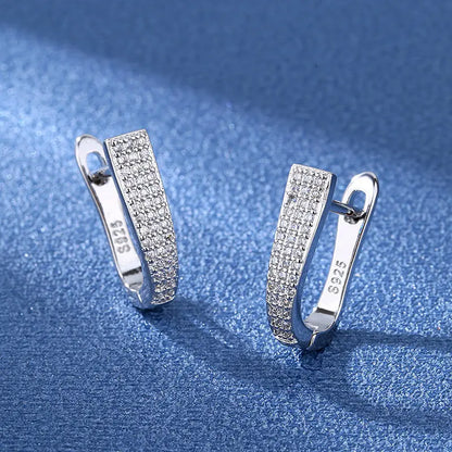 925 Sterling Silver Earrings Jewelry High Quality Retro Simple Pattern Purple White Zircon Earrings Hot Sale
