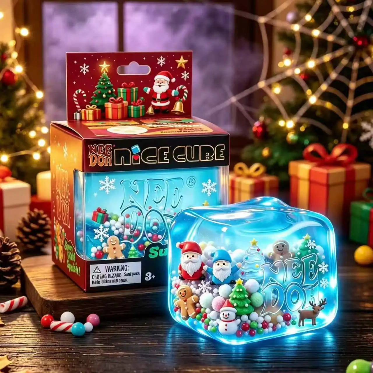 Soft Squishy Nee Doh Nice Cube Fidget Toy Halloween Christmas Decor Stress Relief Squeeze Sensory Toy Holiday Gift For All Ages