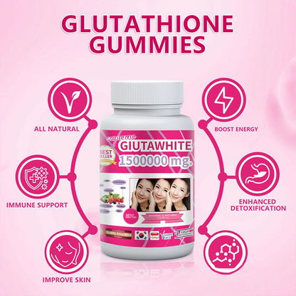 Gluta White 1500000mg Skin Whitening & Antioxidant Detox Supplement for Women & Men, Aging Defense, Blood Balance, Immune Health