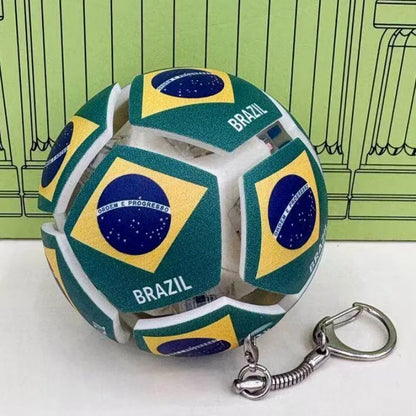 Soccer Keychain Fidget Toy Stress Relief Pendant for Fan Portable Decompression Ball with Gift Box Multi-National Team Souvenir