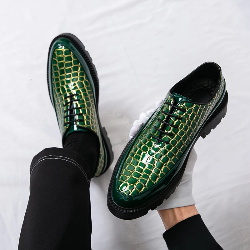 New High-End and Trendy Pointed-Toe Leather Shoes for Men's Business Formal Wear British-Style Korean Casual Shoes