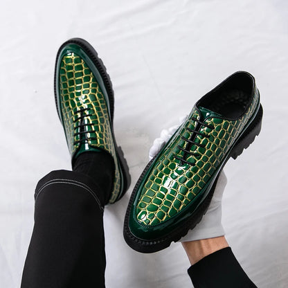 New High-End and Trendy Pointed-Toe Leather Shoes for Men's Business Formal Wear British-Style Korean Casual Shoes