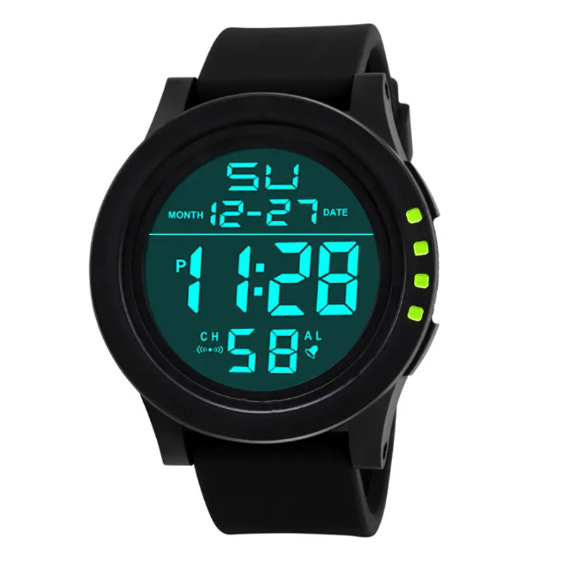 Men Sport Watch Multifunction Military Sports Watch Waterproof Luminous LED Digital Kids Watch Big Dial Student Electronic Watch