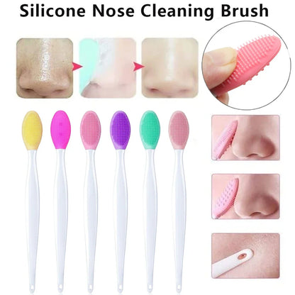 1PC/4PCS  Beauty Skin Care Wash Face Silicone Brush With Replacement Head Exfoliating Nose Clean Blackhead Removal Brushes Tools