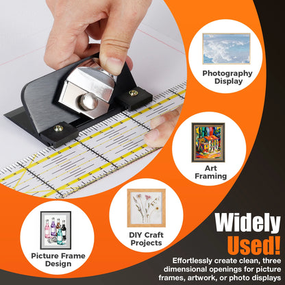 Retractable Mat Cutter 45° Bevel Blade Mat Board Cutting Adjustable Blade Depth Mat Cutting Tool for Framing Pictures Foam Board