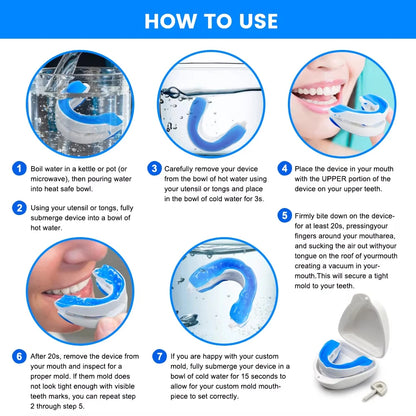 Adjustable Anti-Snoring Mouthpiece Nighttime Teeth Guard Sleeping Mouthguard for Bruxism Stop Snoring Device
