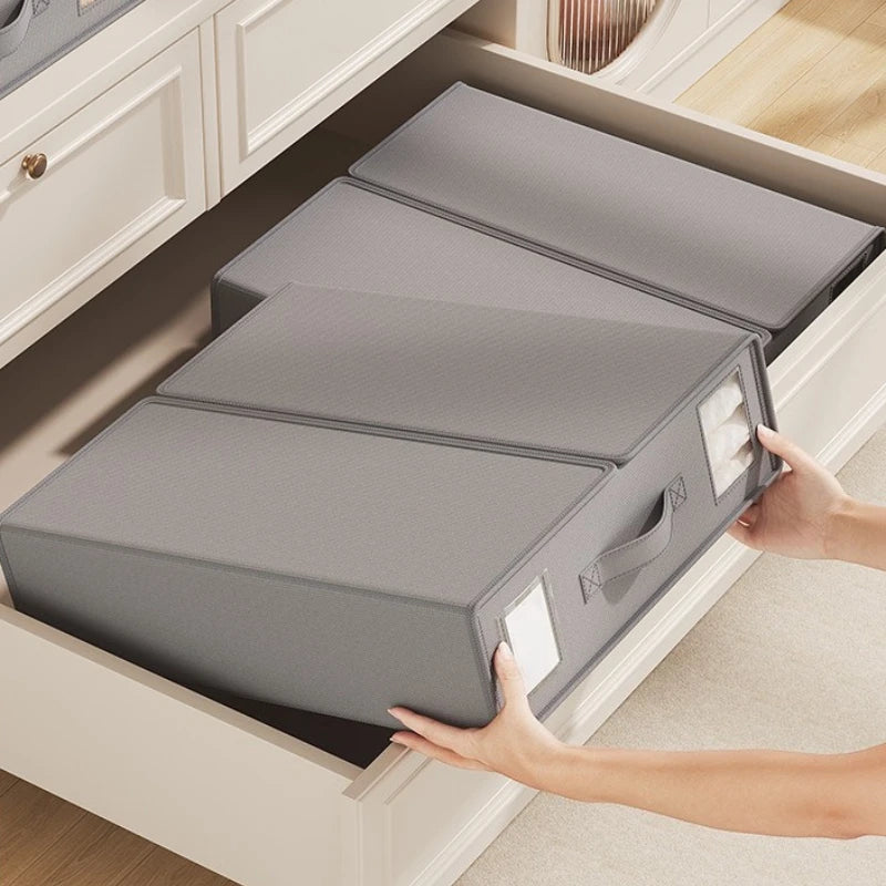 Nonwoven Bedding Storage Box Foldable Sheet Organizer for Duvet Cover Pillowcase Clothes Wardrobe Home Closet Fabric Container