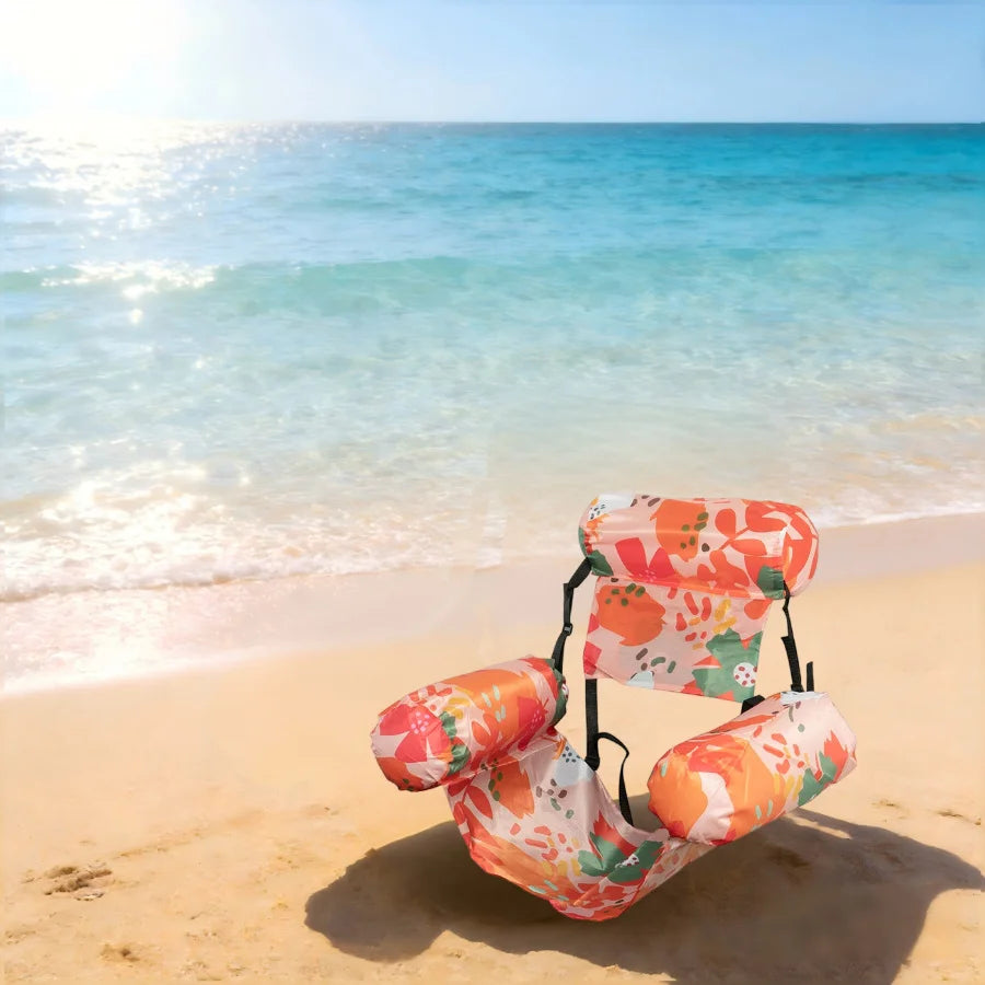 Adult Foldable Water Hammock Chair – Inflatable Pool Lounge with Armrests, Portable Float for Sunbathing & Fun