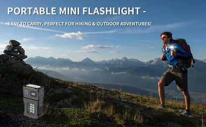 Mini Portable LED Flashlight with Side COB Light Magnetic Tail USB Rechargeable Torch for Camping Outdoor Emergency Work Lightin
