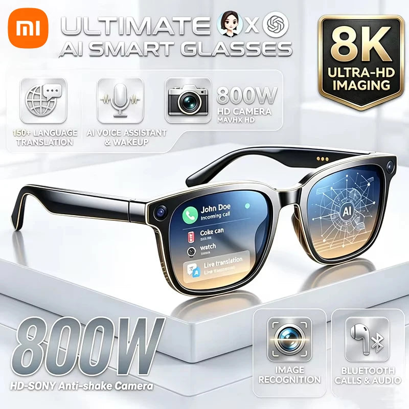 Xiaomi AI Smart Glasses 8K HD Camera LED light Translation Dialogue Meeting Video Record Outdoor Sports Sunglasses 2026 New