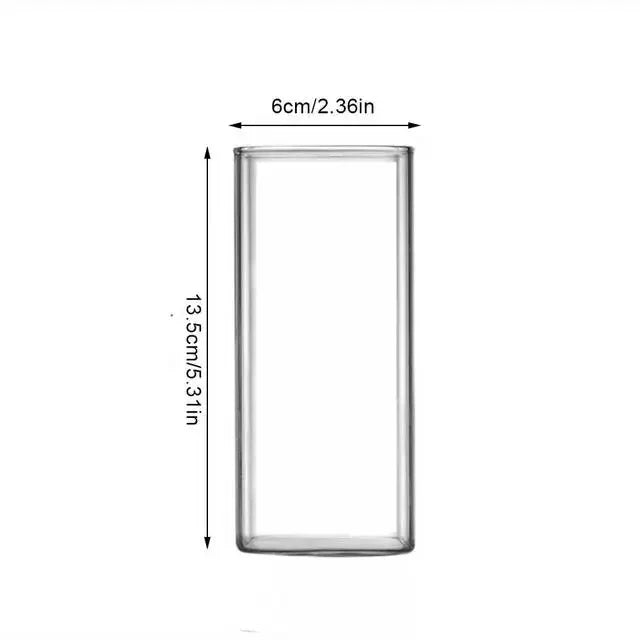 Square Simple Glass Cup Clear Cold Drink Juice Milk Glass Red Wine Beer Glass Coffee Cup Water Cup Drinking Utensils