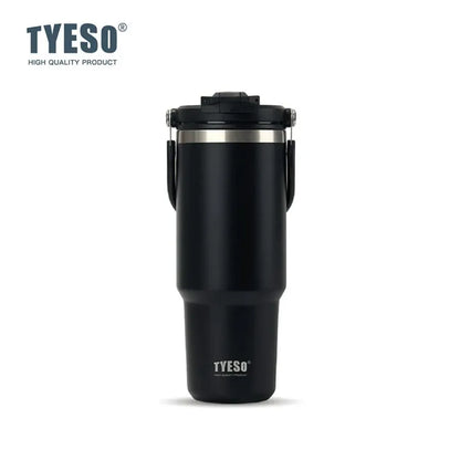 Tyeso 600ML Vacuum Flasks Handle Coffee Mug 304 Stainless Steel Ice Cup Car Bottle Hot Cold Retention Drinkware for Outdoor