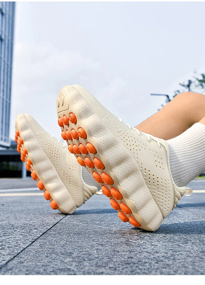 ClaWave Men Women Running Shoes Massage Particles Supercritical Cushioning Breathable Knit Sports Sneakers Non-slip Walking Shoe