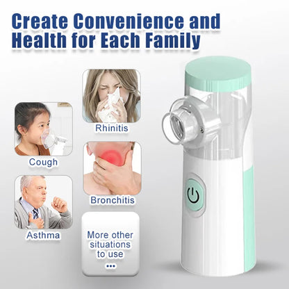 Mini Medical Nebulizer Handheld Nebulizers Ultrasonic Atomizers Portable Mute Asthma Inhaler for Adults Children Nebulizador
